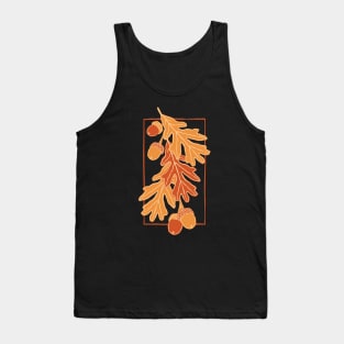 Autumn oak leaves and acorns pattern (Warm autumn colors) Tank Top